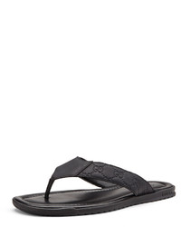 Gucci Rubberized Leather Thong Sandal Black