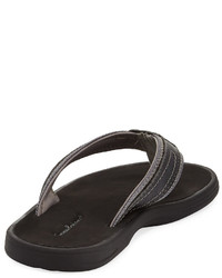 Tommy Bahama Sumatraa Leather Thong Flat Sandal Black
