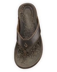OluKai Waimea Leather Thong Sandal