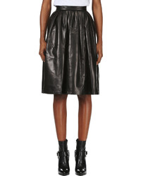 DSquared 2 Black Lamb Leather Full Skirt