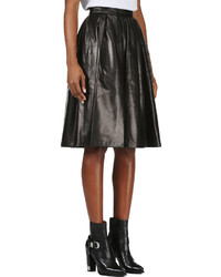 DSquared 2 Black Lamb Leather Full Skirt