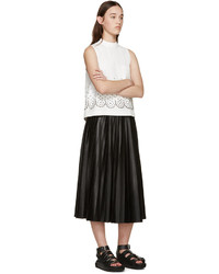 Alexander Wang Black Pleated Faux Leather Skirt