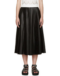 Alexander Wang Black Pleated Faux Leather Skirt