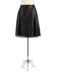 Calvin Klein Faux Leather Perforated Skater Skirt