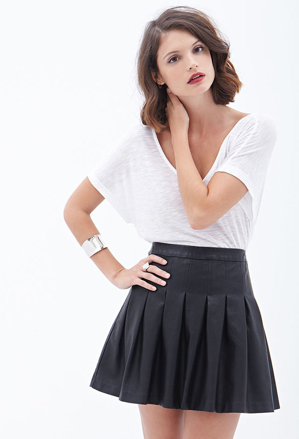 Forever 21 Pleated Faux Leather Skirt Where To Buy And How To Wear 1426