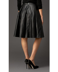 Burberry Gather Detail Leather Circle Skirt