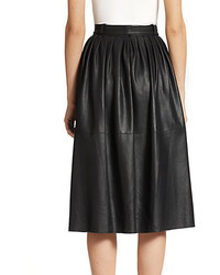 Armani Collezioni Leather Midi Skirt