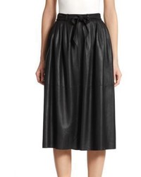 Armani Collezioni Leather Midi Skirt