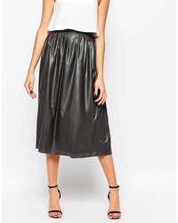 Closet Midi Skirt In Perforated Faux Leather