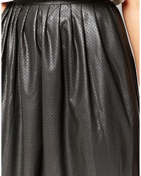 Closet Midi Skirt In Perforated Faux Leather