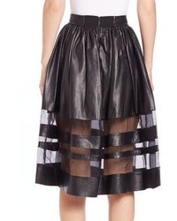 Alice + Olivia Misty Leather Midi Skirt