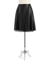Calvin Klein Plus Faux Leather Perforated Skater Skirt