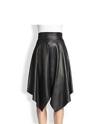 Robert Rodriguez Leather Handkerchief Skirt Black