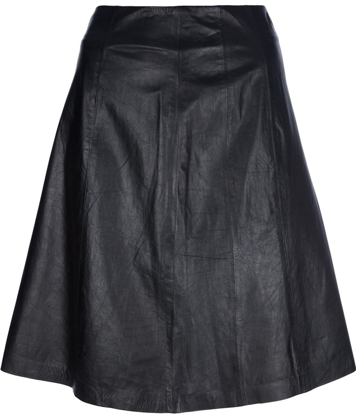 Theyskens' Theory A Line Leather Skirt, $948 | farfetch.com | Lookastic