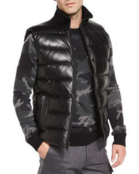 Michael Kors Michl Kors Leather Puffer Down Vest Black