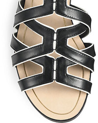 Brian Atwood B Bicolor Leather Gladiator Sandals