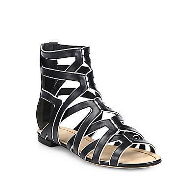 ... Gladiator Sandals: B Brian Atwood Bicolor Leather Gladiator Sandals