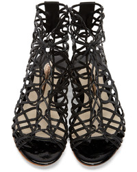 Sophia Webster Black Leather Delphine Gladiator Sandals