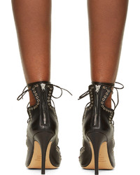 Isabel Marant Black Leather Lelie Ghillies Gladiator Sandals