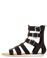 Bamboo Buckled Flat Gladiator Sandals