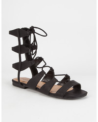 Soda Sunglasses City Classified Mid Height Ghillie Gladiator Sandals