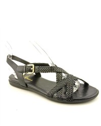 Cole Haan Air Tali Braid Black Leather Gladiator Sandals Shoes