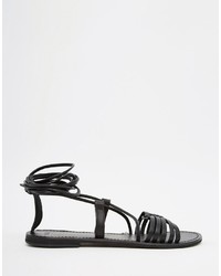 Asos Collection Fraternal Wide Fit Leather Flat Sandals