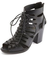 Charlotte Russe Cut Out Lace Up Gladiator Heels