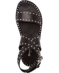 Dune Black Lexxie Studded Leather Gladiator Sandals