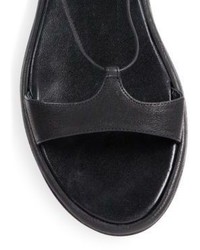Miu Miu Leather Flat Lace Up Gladiator Sandals