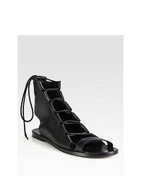 Pierre Hardy Leather Lace Up Sandals Black