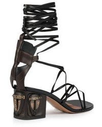 Valentino Tribe Gladiator Mask Lace Up Sandals
