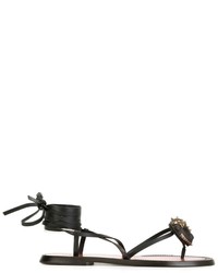 Valentino Gladiator Sandals With Wood Detail