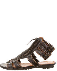 Givenchy Woven Leather Gladiator Sandals