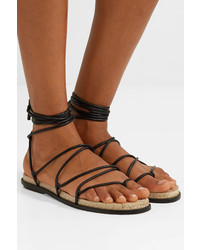 Paul Andrew Wrap It Up Leather Espadrille Sandals