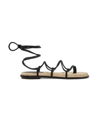 Paul Andrew Wrap It Up Leather Espadrille Sandals
