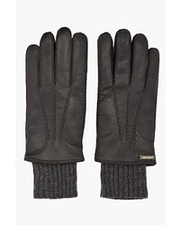 DSquared 2 Black Leather Knit Gloves