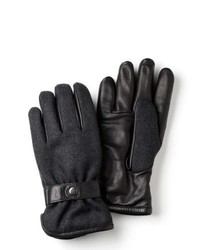 Allen Edmonds Leather Wool Gloves By 81060blk Black Leather Wool X La