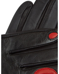 Aristide Black Leather Red Lips Nails Gloves