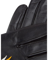Aristide Black Lightning Bolt Leather Gloves