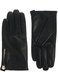 Asos Leather Zip Gloves Black