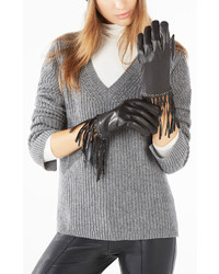 BCBGMAXAZRIA Fringe Leather Gloves