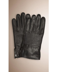 Burberry Biker Style Leather Gloves