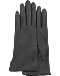 Forzieri Black Cashmere Lined Italian Leather Gloves