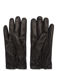 Valentino Black Garavani Leather Vlogo Gloves