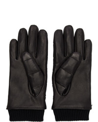 Hugo Black Leather 3d Stitching Gloves