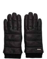 Hugo Black Leather 3d Stitching Gloves