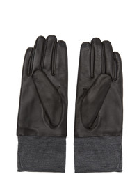 Undercover Black Leather And Wool Uc Gloves