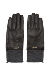 Undercover Black Leather And Wool Uc Gloves