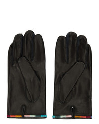 Paul Smith Black Leather Artist Stripe Gloves